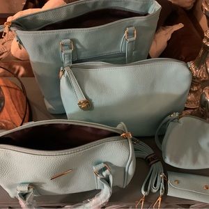 Bag purse set blue turquoise